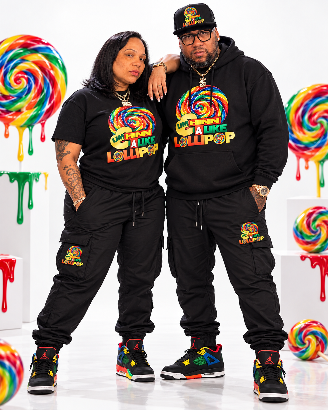 The owners together in black Summthinnlikealolipop branded outfits